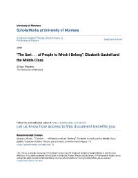 Elizabeth Gaskell and the Middle Class