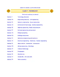 Library of Congress Classification Outline: Class T