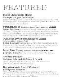 Menu for Week