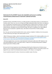 Submission for the JSCNCET Inquiry Into Availability and Access to Enabling Communications Infrastructure in Australia's External Territories