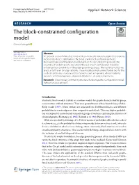 The Block-Constrained Configuration Model Giona Casiraghi