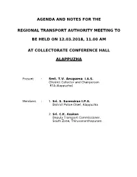 Agenda and Notes for the Regional Transport