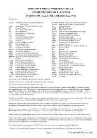 TO JUNE 2020 (Issue 711) Abbreviations