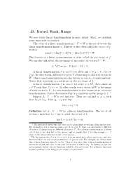 23. Kernel, Rank, Range