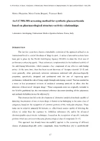 An LC/MS-MS Screening Method for Synthetic Glucocorticoids Based on Pharmacological Structure-Activity Relationships