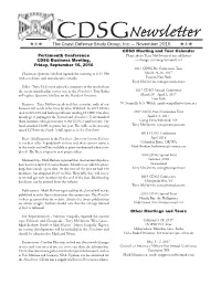 CDSG Newsletter