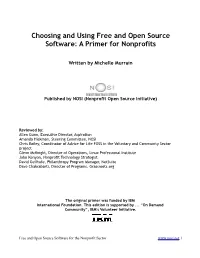 Choosing and Using Free and Open Source Software: a Primer for Nonprofits