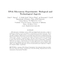 DNA Microarray Experiments: Biological and Technological Aspects