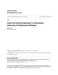 Genetic and Functional Approaches to Understanding Autoimmune and Inflammatory Pathologies