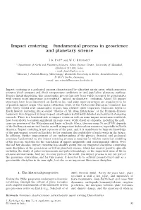 Impact Cratering – Fundamental Process in Geoscience and Planetary Science