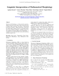Linguistic Interpretation of Mathematical Morphology