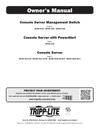 Owner's Manual for Console Servers