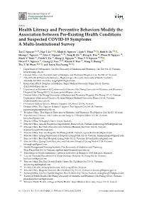 Health Literacy and Preventive Behaviors Modify the Association Between Pre-Existing Health Conditions and Suspected COVID-19 Symptoms: a Multi-Institutional Survey