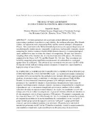 The Role of Size Assortment in Structuring Neotropical Bird Communities