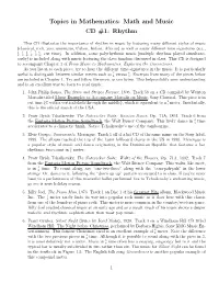 Topics in Mathematics: Math and Music CD #1: Rhythm