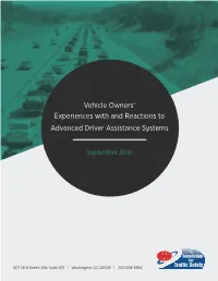 Vehicle Owners' Experiences with and Reactions to Advanced Driver Assistance Systems