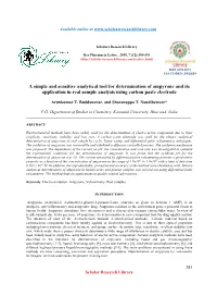 A Simple and Sensitive Analytical Tool for Determination of Ampyrone and Its Application in Real Sample Analysis Using Carbon Paste Electrode