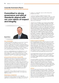 Committed to Strong Governance and Ethical Standards Aligned
