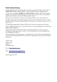 Descendants of William Park and Mary Martin