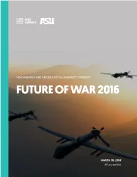 Future of War Conference 2016 Program