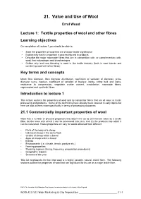 21. Value and Use of Wool