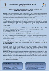 Bioinformatics National Certification (BINC) Examination