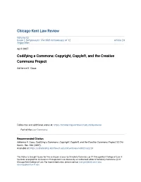 Copyright, Copyleft, and the Creative Commons Project