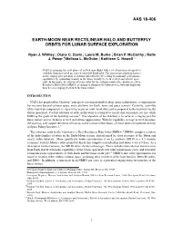 Earth-Moon Near Rectilinear Halo and Butterfly Orbits for Lunar Surface Exploration