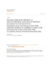 Human Error in Mining
