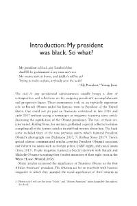 Introduction : My President Was Black. So What?