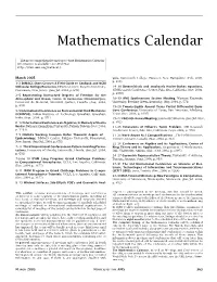 Mathematics Calendar
