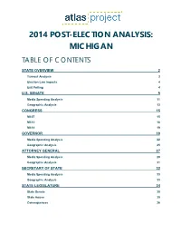 Michigan Table of Contents