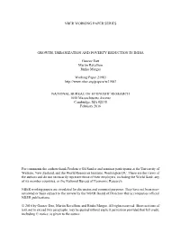 Nber Working Paper Series Growth, Urbanization And