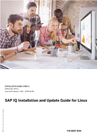 SAP IQ Installation and Update Guide for Linux Company