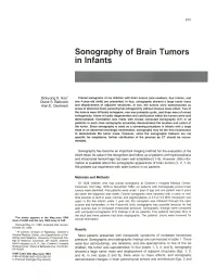 Sonography of Brain Tumors in Infants