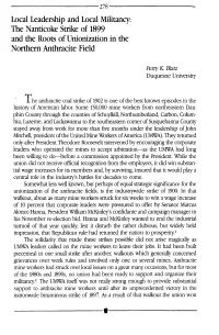 The Nanticoke Strike of 1899 and the Roots of Unionization in the Northern Anthracite Field