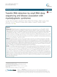 Transfer RNA Detection by Small RNA Deep Sequencing and Disease