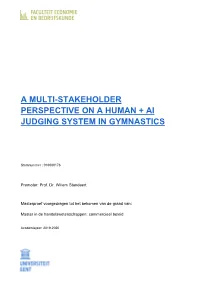 A Multi-Stakeholder Perspective on a Human + Ai Judging System in Gymnastics