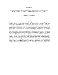 Abstract Phase Transitions and Associated Magnetic