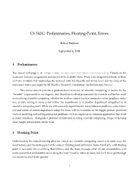 CS 542G: Preliminaries, Floating-Point, Errors