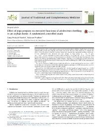 Effect of Yoga Program on Executive Functions of Adolescents Dwelling in an Orphan Home: a Randomized Controlled Study