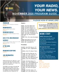 November 2020 Program Guide