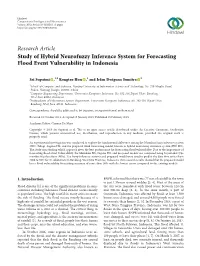 Research Article Study of Hybrid Neurofuzzy Inference System for Forecasting Flood Event Vulnerability in Indonesia