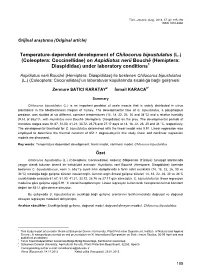 Temperature-Dependent Development of Chilocorus