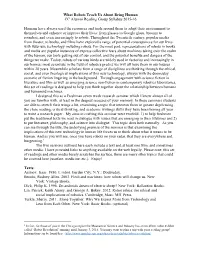 What Robots Teach Us About Being Human CC Alumni Reading Group Syllabus 2015-16