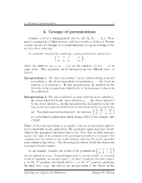 4. Groups of Permutations 1