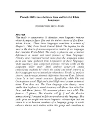 65 Phonetic Differences Between Esan and Selected Edoid