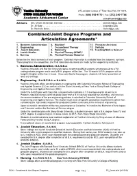 Combined/Joint Degree Programs and Articulation Agreements* 1
