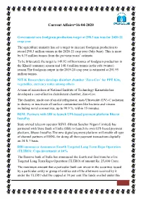 Current Affairs=16-04-2020
