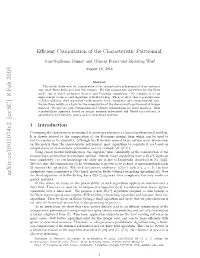 Efficient Computation of the Characteristic Polynomial